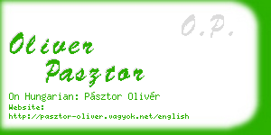 oliver pasztor business card